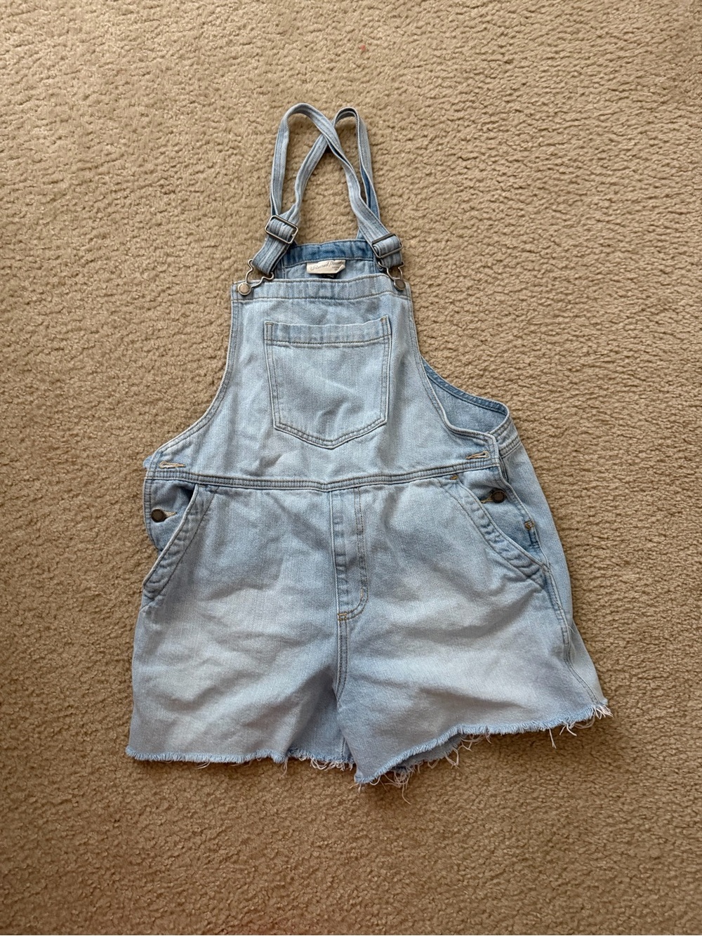 Universal Thread Light Blue Denim Short Overalls